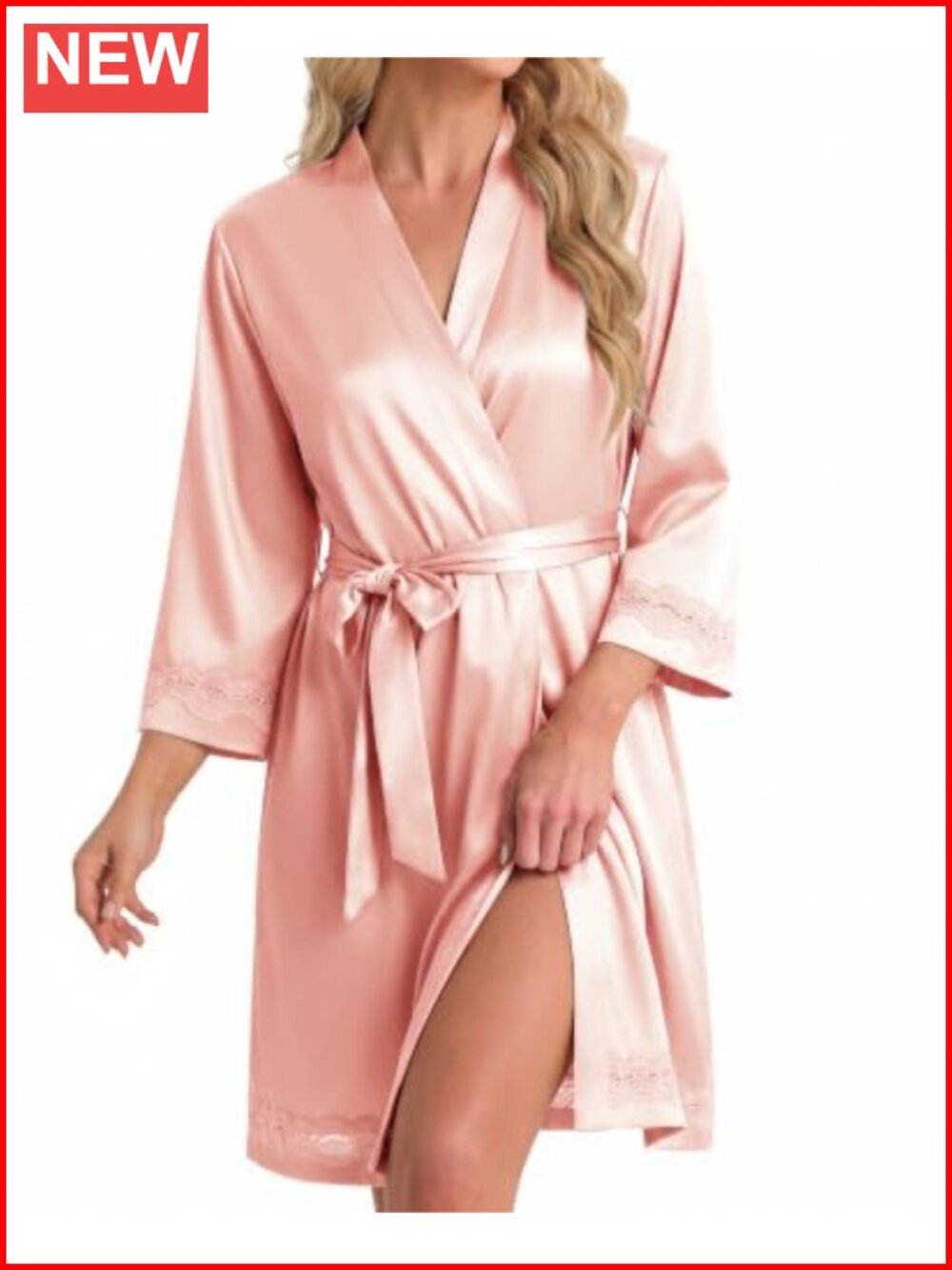 Silky Satin Lace Robe Kimono Bathrobe Bridesmaid Sleepwear Loungewear